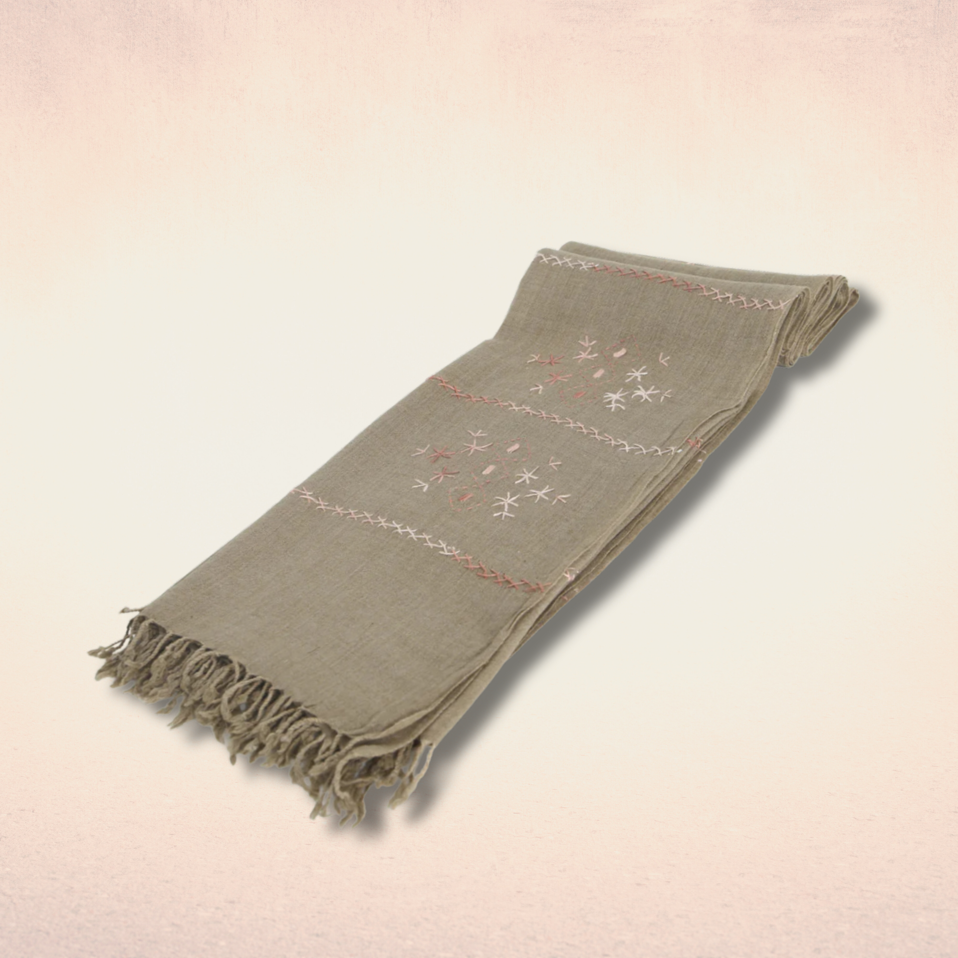 Woolen shawl Roasted Pistachio color with Hand embroidery