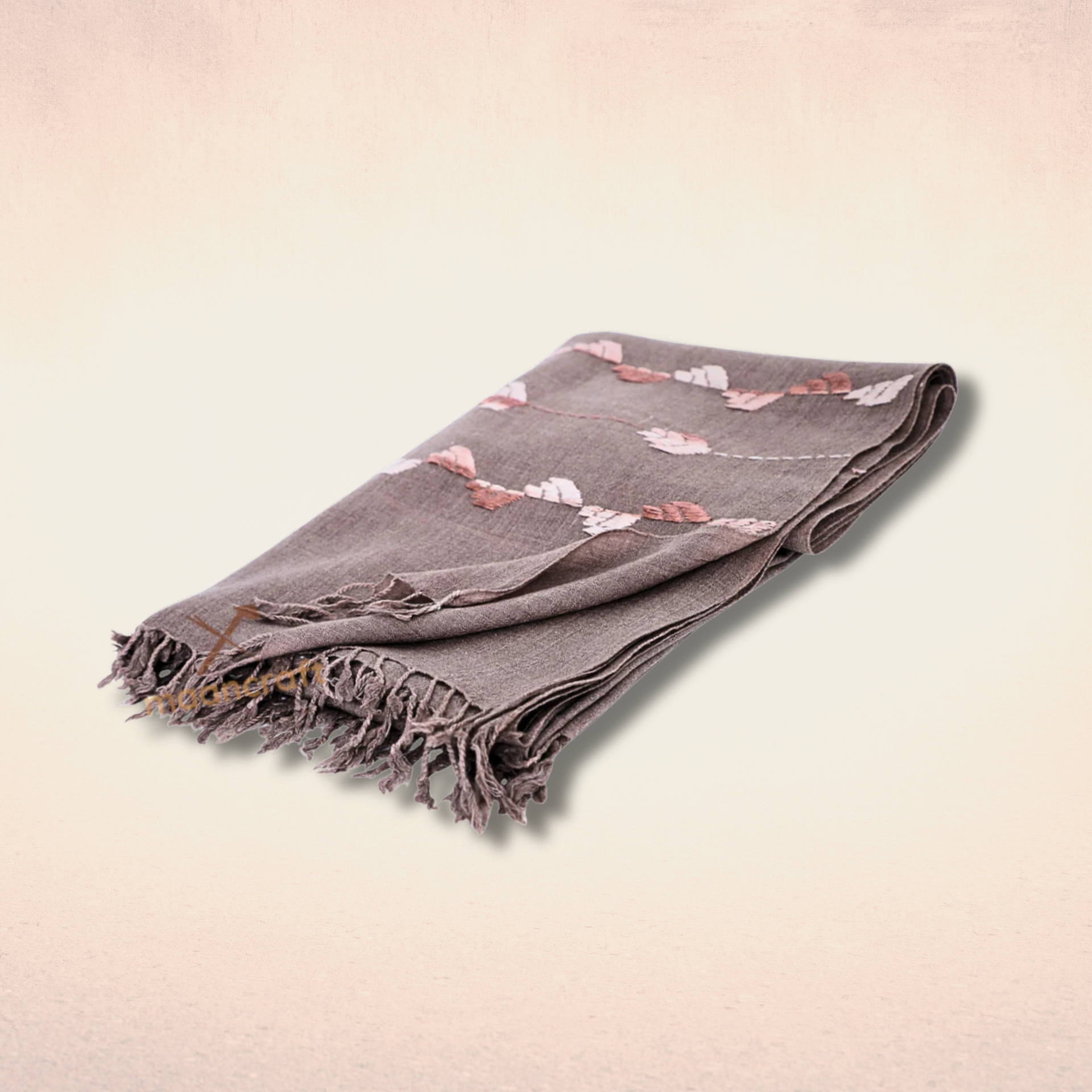 Swati shawl - Light Plum with hand embroidery