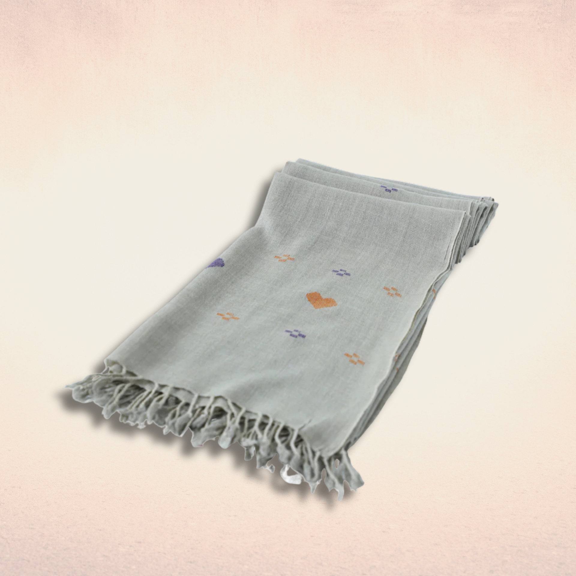 khaadi shawl Plan - Aish theme with Purple and orange design