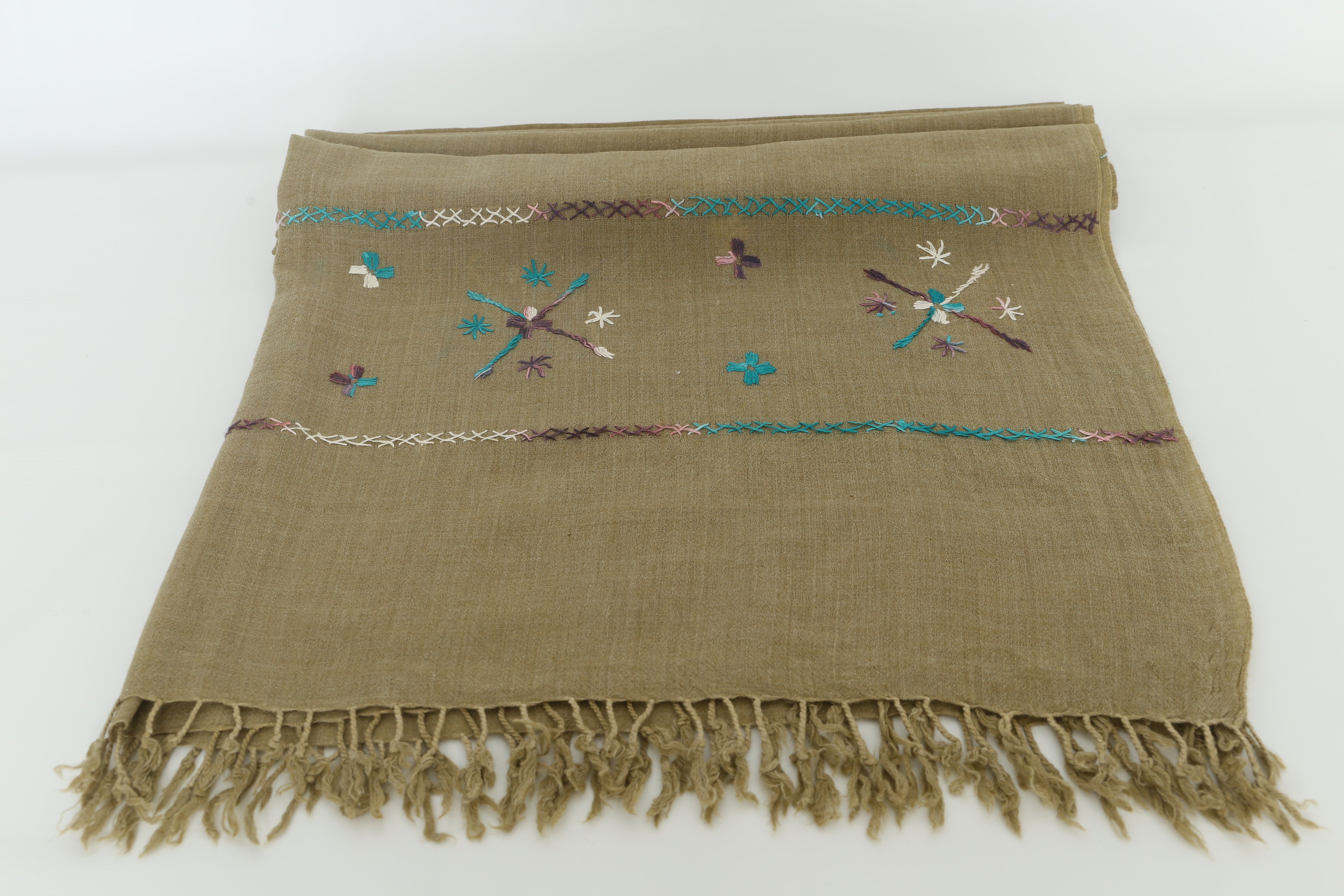 Woolen shawl Pistachio Tree with Hand embroidery