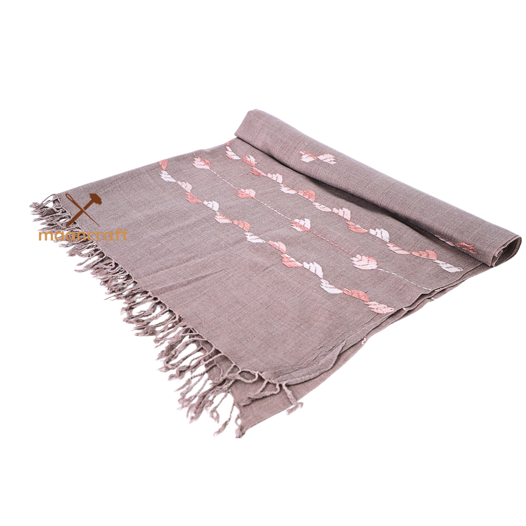 Swati shawl - Light Plum with hand embroidery