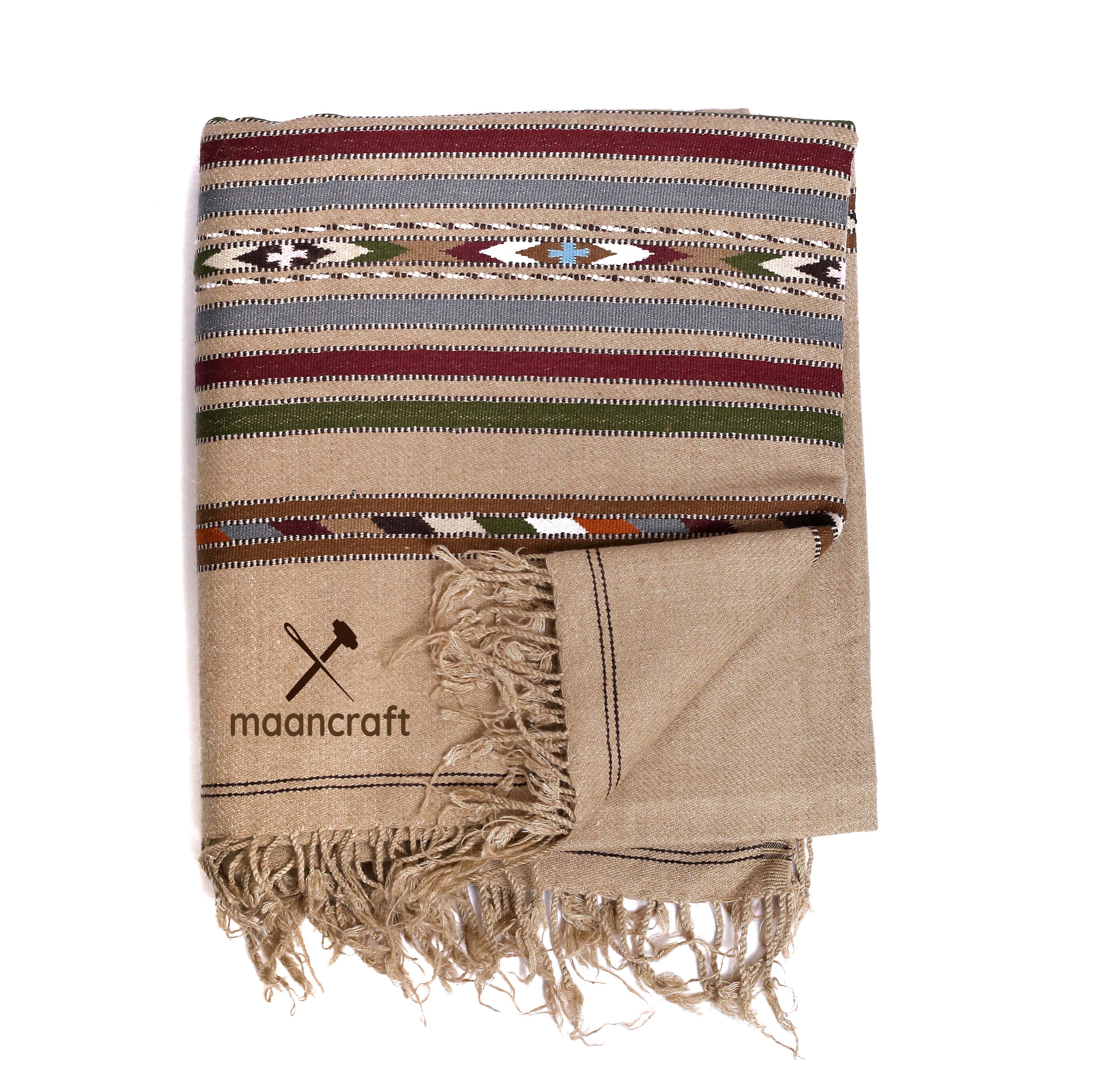 lambs wool shawl camel Brown