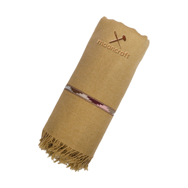 Swati wool shawl Camel Brown