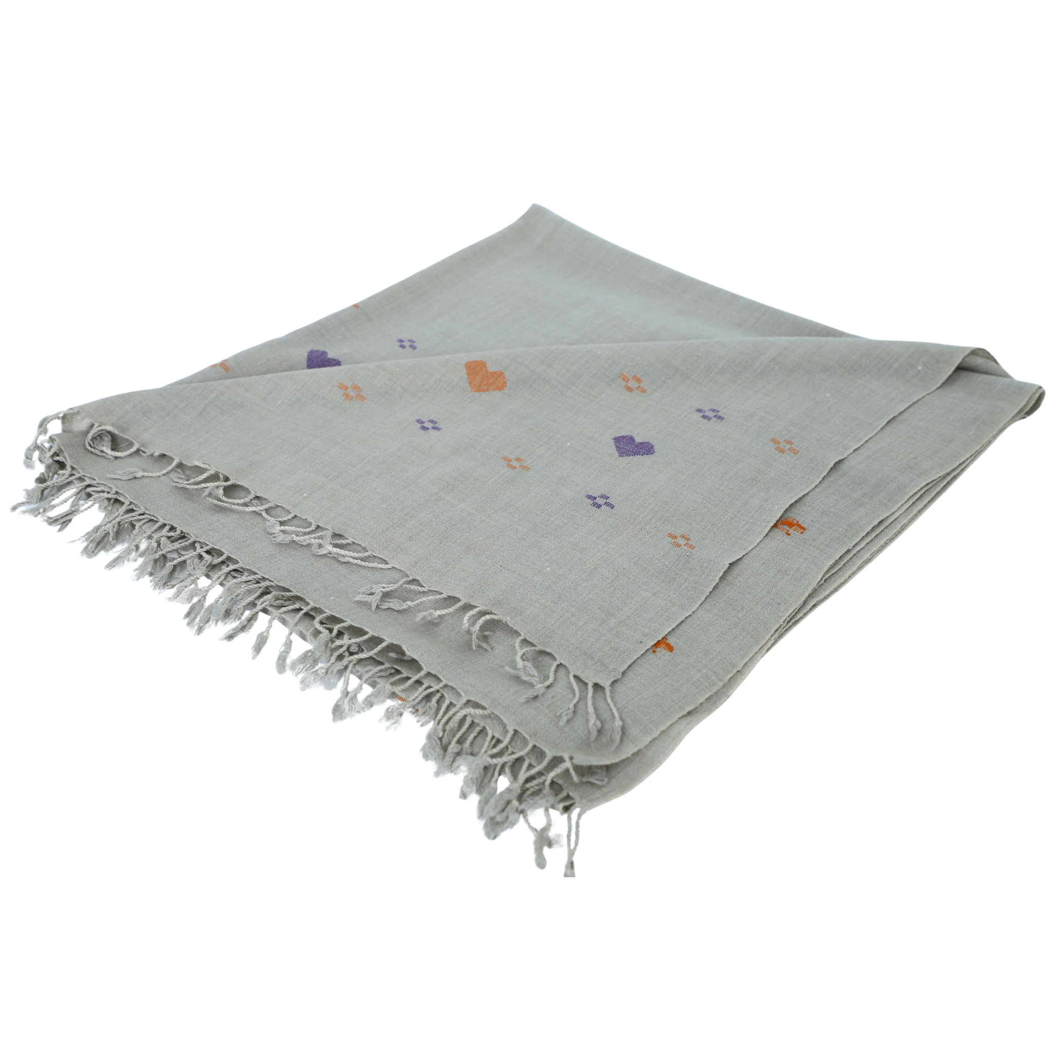 khaadi shawl Plan - Aish theme with Purple and orange design