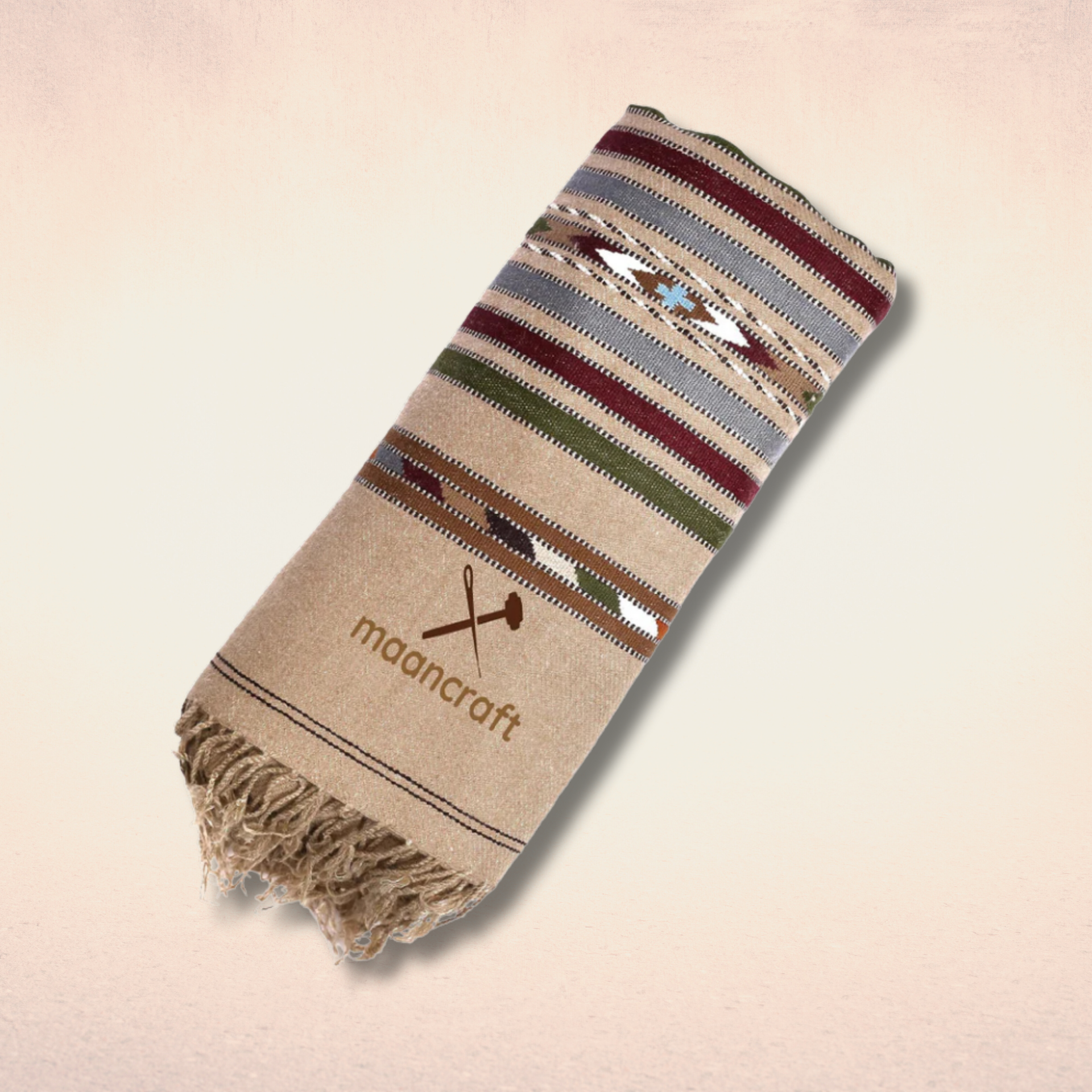 lambs wool shawl camel Brown