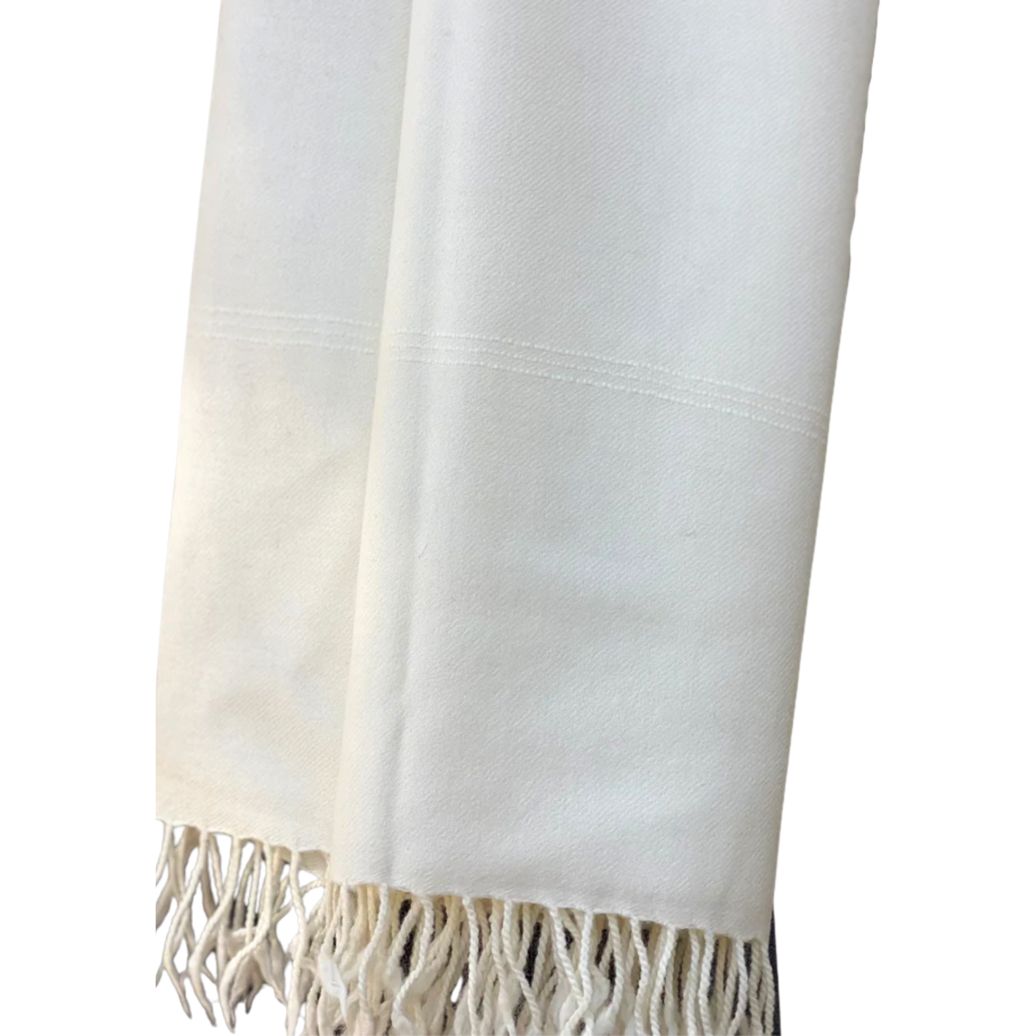 Pemium white wool shawl