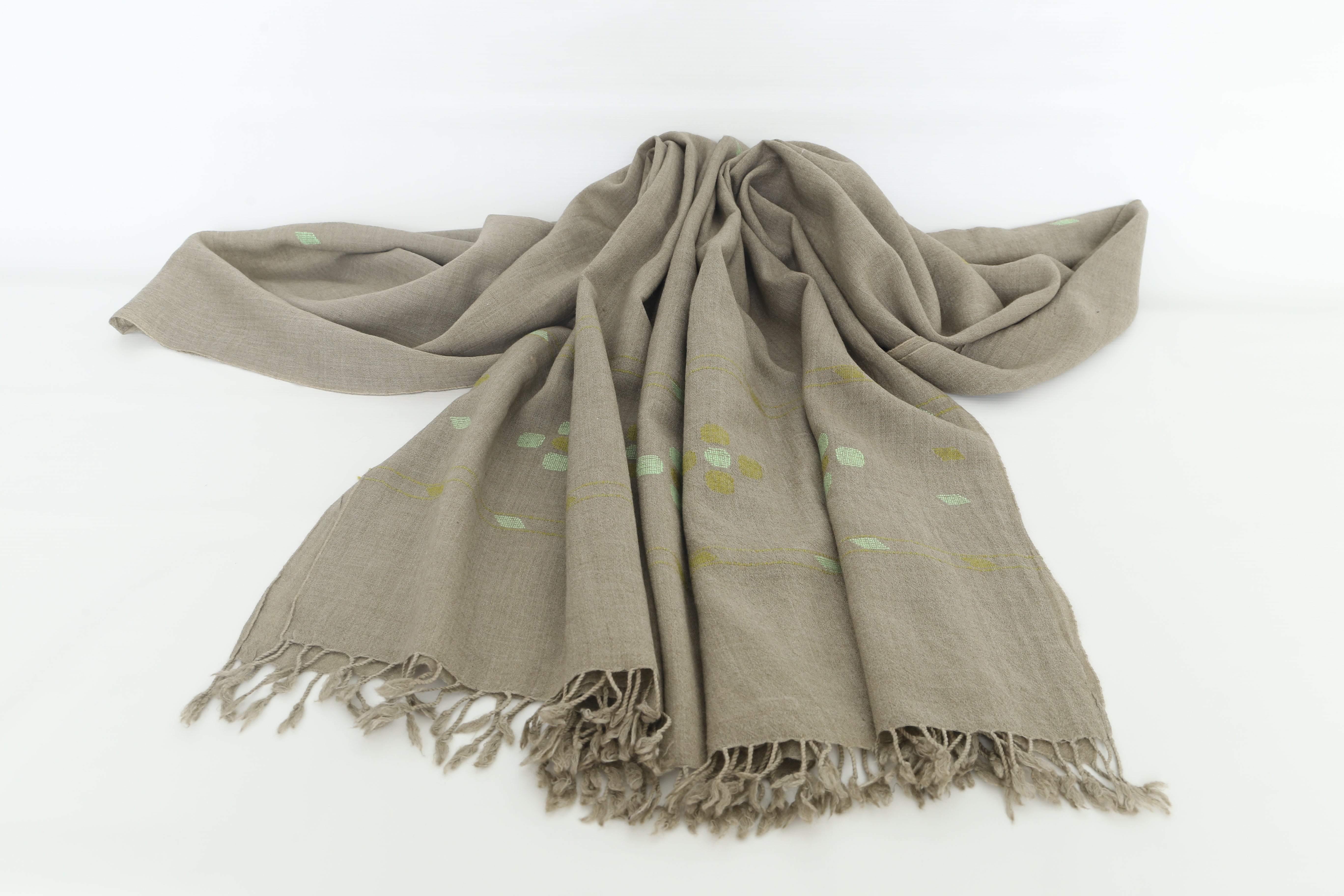 khaadi shawl Plan - Brown theme with multicolor design