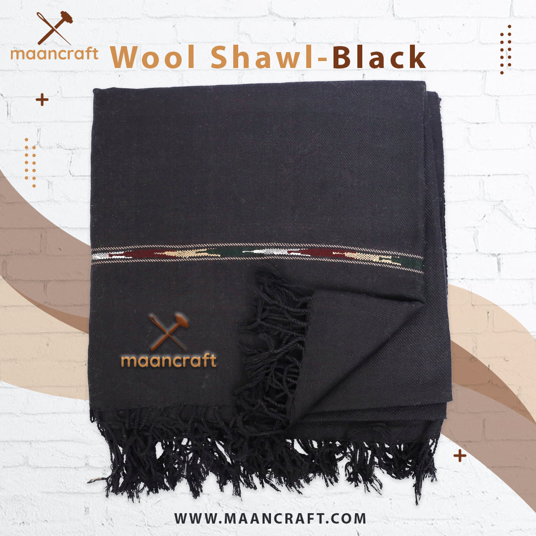 wool shawl black