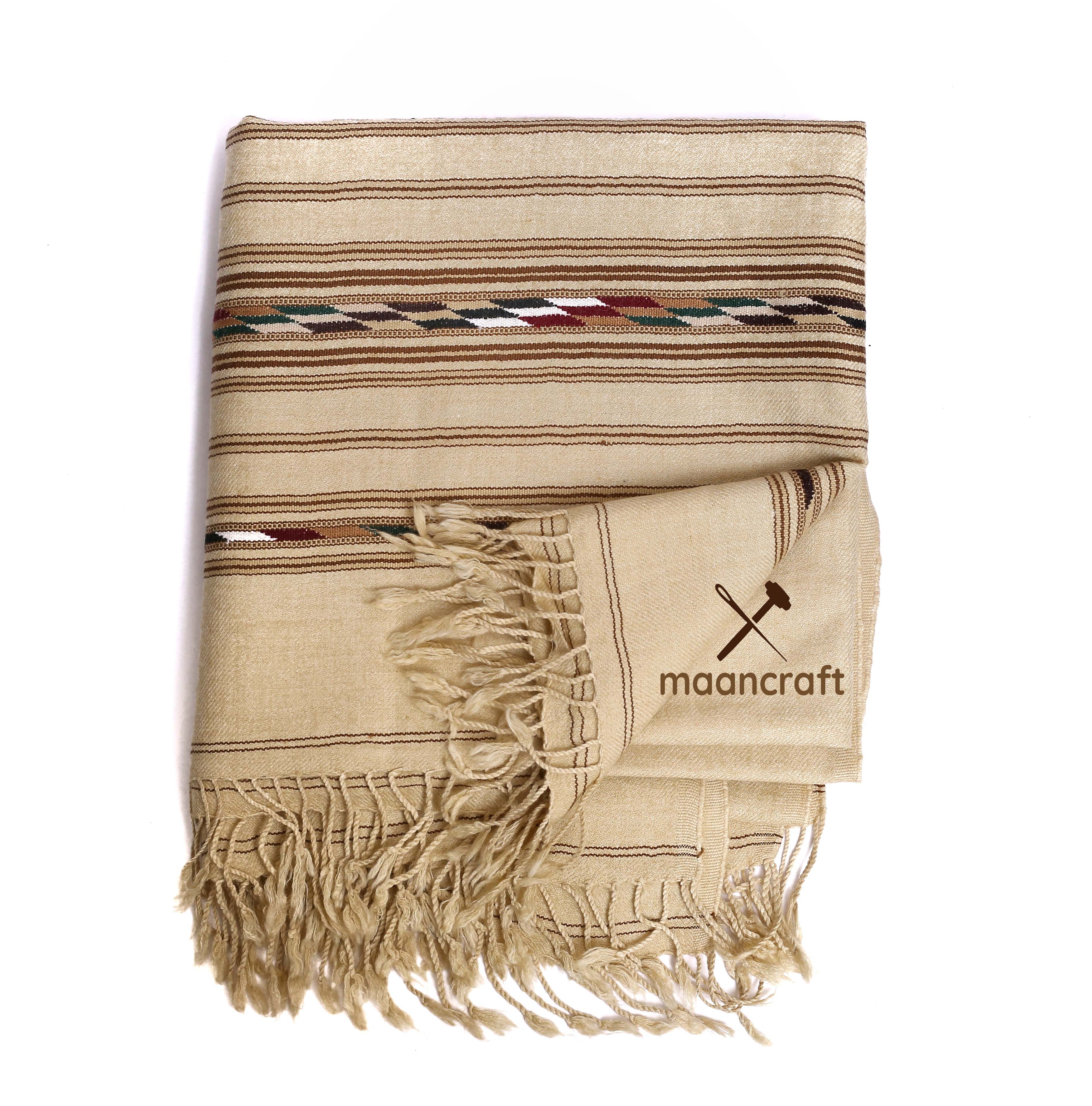 Australian wool shawl - Camel Brown