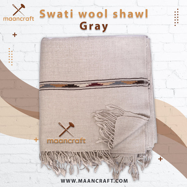 Swati Wool Shawl Gray