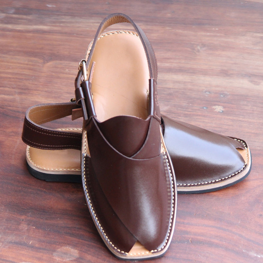 New Design Peshawari Chappal - Chocolate Brown
